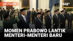 Presiden Prabowo Subianto menggelar pelantikan usai mengumumkan perombakan atau reshuffle Kabinet Merah Putih di Istana Negara, Senin, 8 September 2025. Total lima menteri terkena reshuffle.