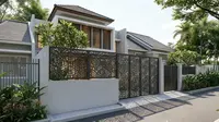 15 Model Pagar Rumah dengan Kombinasi Tembok Rendah dan Besi Tipis, Tren Eksterior Minimalis  