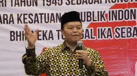 Hidayat Nur Wahid saat memberikan Sosialisasi Empat Pilar MPR RI di Kota Bandung, Jawa Barat, Minggu (4/12/2018)