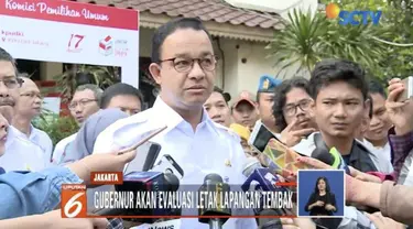 Gubernur DKI Jakarta Anies Baswedan akan mengevaluasi keberadaan Lapangan Tembak Senayan usai kejadian peluru nyasar ke Gedung DPR.