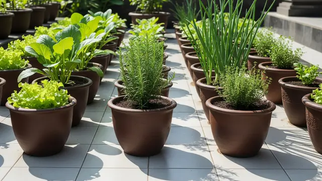 Kebun Sayur dalam Pot Tanah Liat