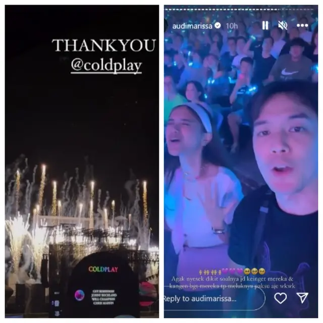 Potret Keseruan Audi Marissa dan Anthony Xie Nonton Konser Coldplay di Taiwan