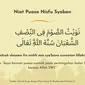 Lafal niat puasa Nisfu Syaban. (Liputan6.com/MHT)