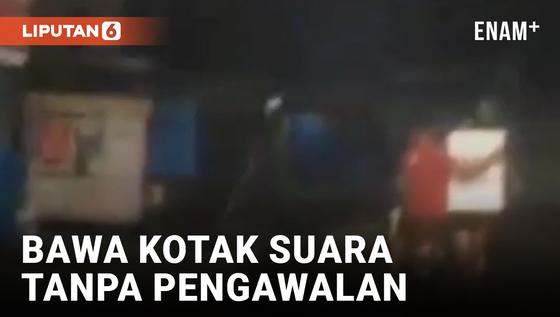 VIDEO: Diduga Petugas KPPS Bawa Kotak Suara dengan Motor Tanpa Pengawalan