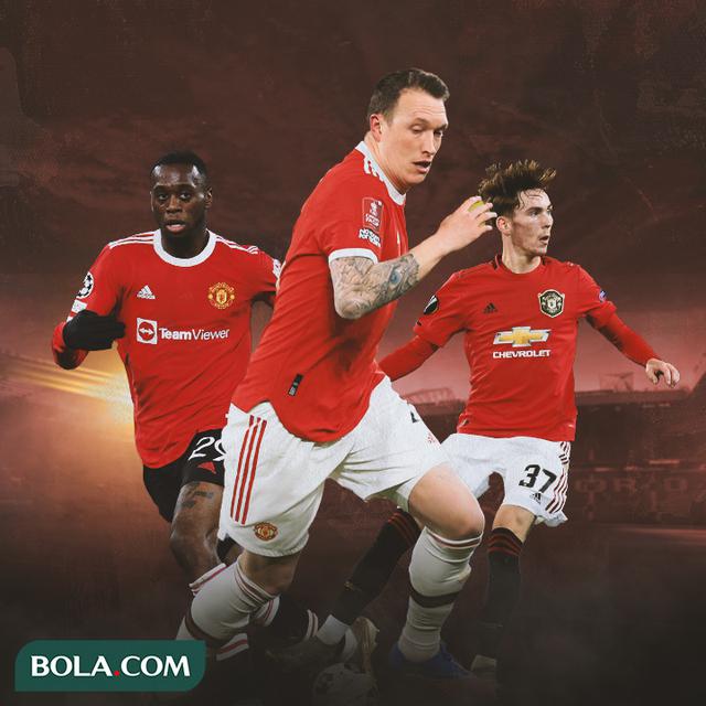 Ilustrasi - Phil Jones, Aaron Wan-Bissaka, James Garner