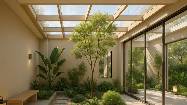 Model Teras Menyatu dengan Taman Indoor Minimalis 2025 /Ilustrasi gambar oleh AI
