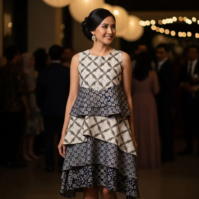 9 Model Dress Batik Kawung Modern Cocok untuk Pesta, Modis di Setiap Acara