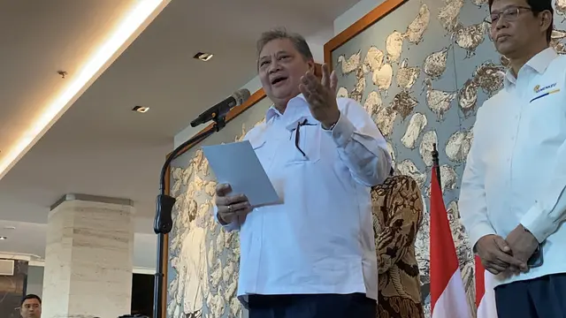 Menteri Koordinator Bidang Perekonomian, Airlangga Hartarto dalam konferensi pers di Wisma Danantara, Jumat (30/1/2026).