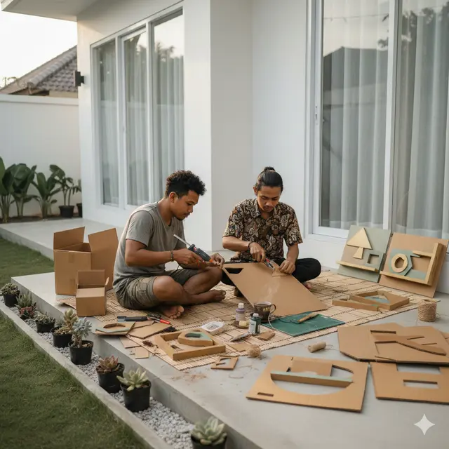 kreasi dari kardus bekas