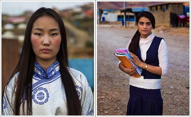 Gadis Mongolia (kiri) dan Suriah (kanan) yang sama-sama memiliki kecatikan tersendiri dalam diri mereka/copyright boredpanda.com