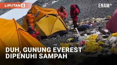 Seorang pendaki membagikan pemandangan tidak menyenangkan di Gunung Everest. Ribuan sampah berserakan di gunung yang diselimuti salju itu. Pengunggah, Tenzi Sherpa, menyebut ada beragam sampah yang berserakan.