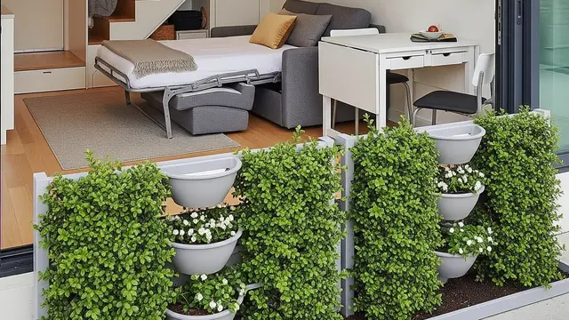 Model Rumah Kecil Tapi Luas dengan Pagar Tanaman Hias Modern Minimalis