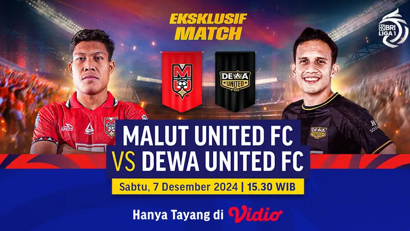 Link Siaran Langsung BRI Liga 1: Malut United vs Dewa United di Vidio.com. (sumber: doc.vidio.com)
