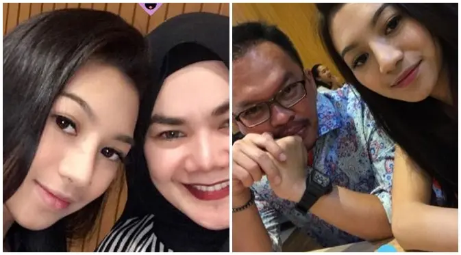 Sarita Abdul Mukti dan Faisal Harris serta anaknya bertemu di sebuah restoran (Instagram/@shakillaastari)