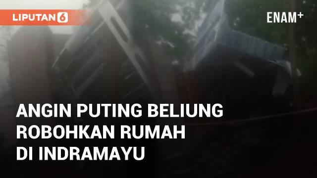 Angin puting beliung melanda Desa Situraja, Gantar, Indramayu, Senin (2/12/2024). Sebuah rumah di Blok Pilang Wetan RT 01/01 milik Bapak Yanto rusak parah