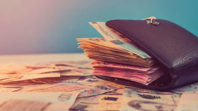 Ilustrasi dompet tebal