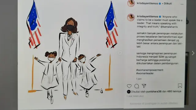 Kamala Harris dalam unggahan Krisdayanti. (Foto: Instagram @krisdayantilemos)