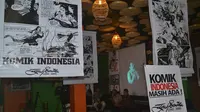 Preview Pameran Seni Komik Teguh Santosa di Kota Malang, Jawa Timur. (foto: Zainul Arifin/Liputan6.com)