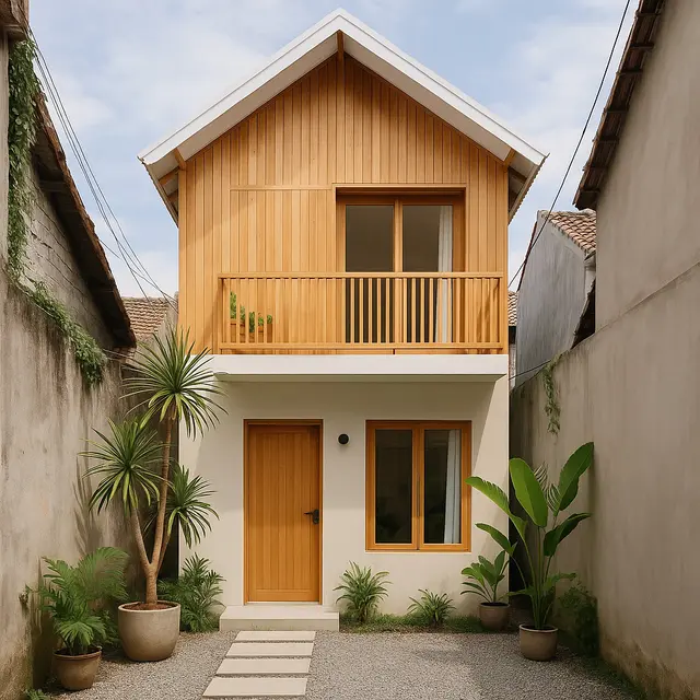 Model Rumah Tingkat Sederhana di Dalam Gang