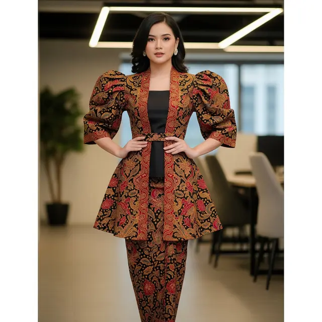 Kebaya Kimono Batik Lengan Puff