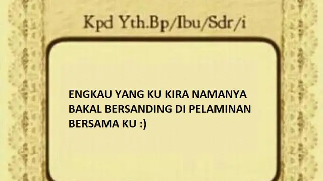 6 Nama Mantan Pacar di Undangan Nikah Ini Bikin Senyum Tipis