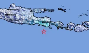 Gempa Magnitudo 5,1 dengan pemutakhiran M4,9 mengguncang wilayah Jember, Jatim, Selasa (26/5/2026), pukul 15.39.10 WIB. (Liputan6.com/ Dok BMKG)