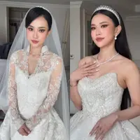 Gaun Putih Jessica Jane di Hari Pernikahannya Bersama Erwin Phan. [@imelvilentcia]