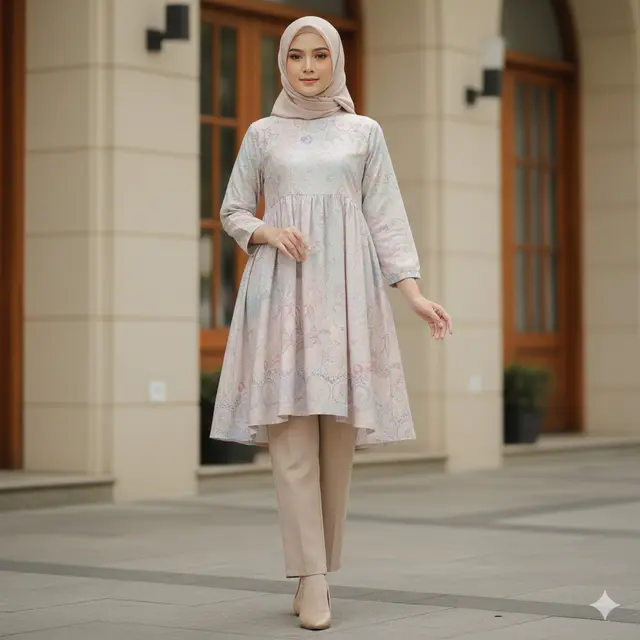 Model Atasan Batik Kantoran yang Simpel