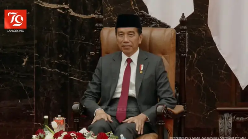 Presiden Joko Widodo (Jokowi) pada Penyampaian RUU APBN 2025 dan Nota Keuangan, 16 Agustus 2024