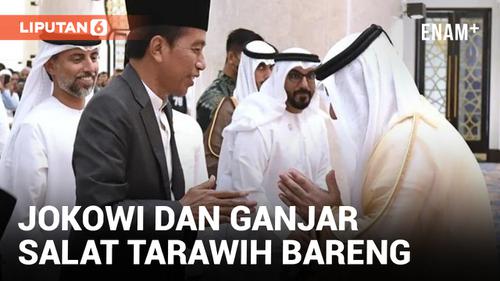 VIDEO: Momen Jokowi dan Ganjar Pranowo Salat Tarawih Bareng di Masjid Syekh Al Zayed, Solo