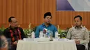 (Ki-ka) Ketua Komite IV DPD, Ajiep Padindang, Wakil Ketua DPR Fahri Hamzah dan Walikota Bogor Bima Arya saat menghadiri acara sarasehan Refleksi 69 Tahun BPK  di Gedung BPK RI, Jakarta, Selasa (19/1). (Liputan6.com/Johan Tallo)