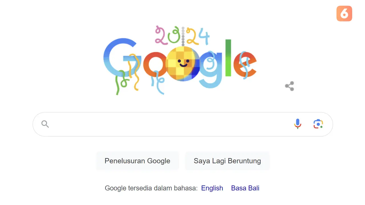 Google Doodle New Year's Day 2024 sambut hari pertama di tahun 2024 (Tangkapan layar Google)