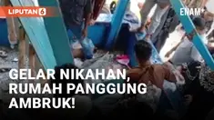 Viral Rumah Panggung di Makassar Roboh saat Gelar Nikahan