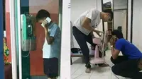 Potret nyeleneh cara orang telponan (sumber: Instagram/sukijan.id)