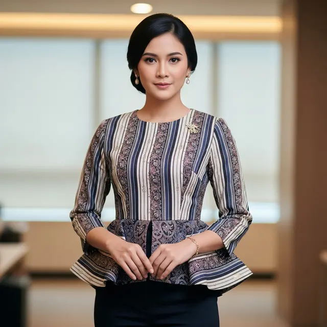 Model Baju Atasan Batik Kombinasi Lurik (Gemini AI)