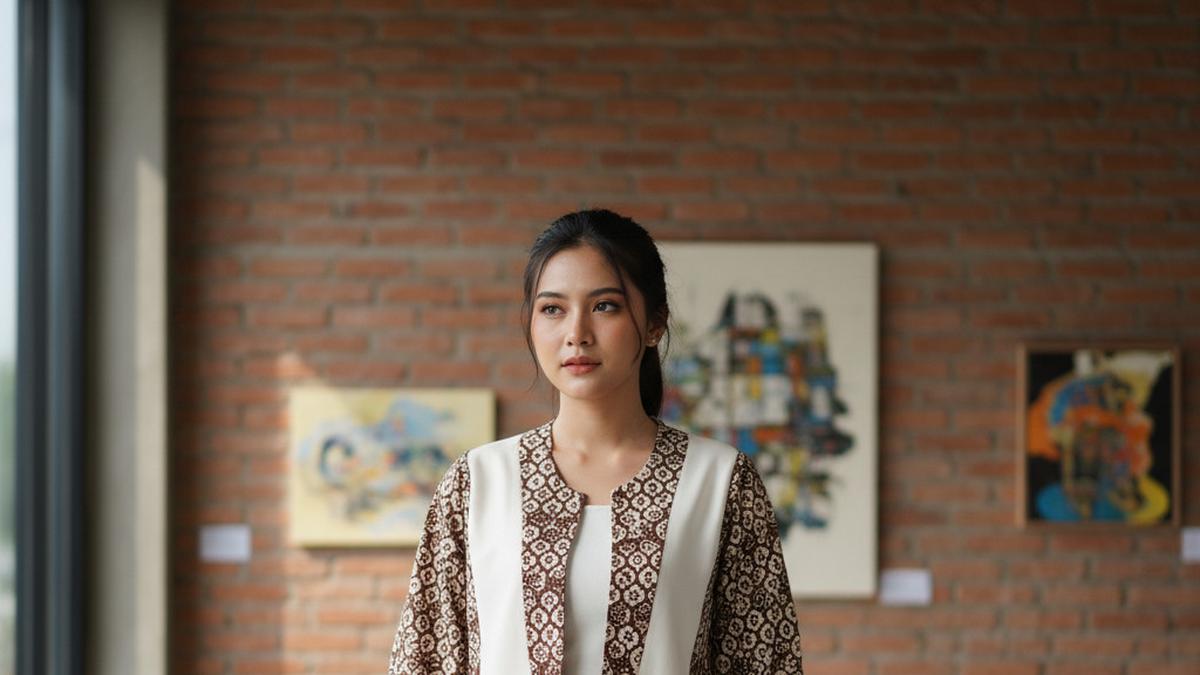 9 Model Outer Batik Wanita Motif Kawung dengan Aksen Polos Kekinian yang Anggun