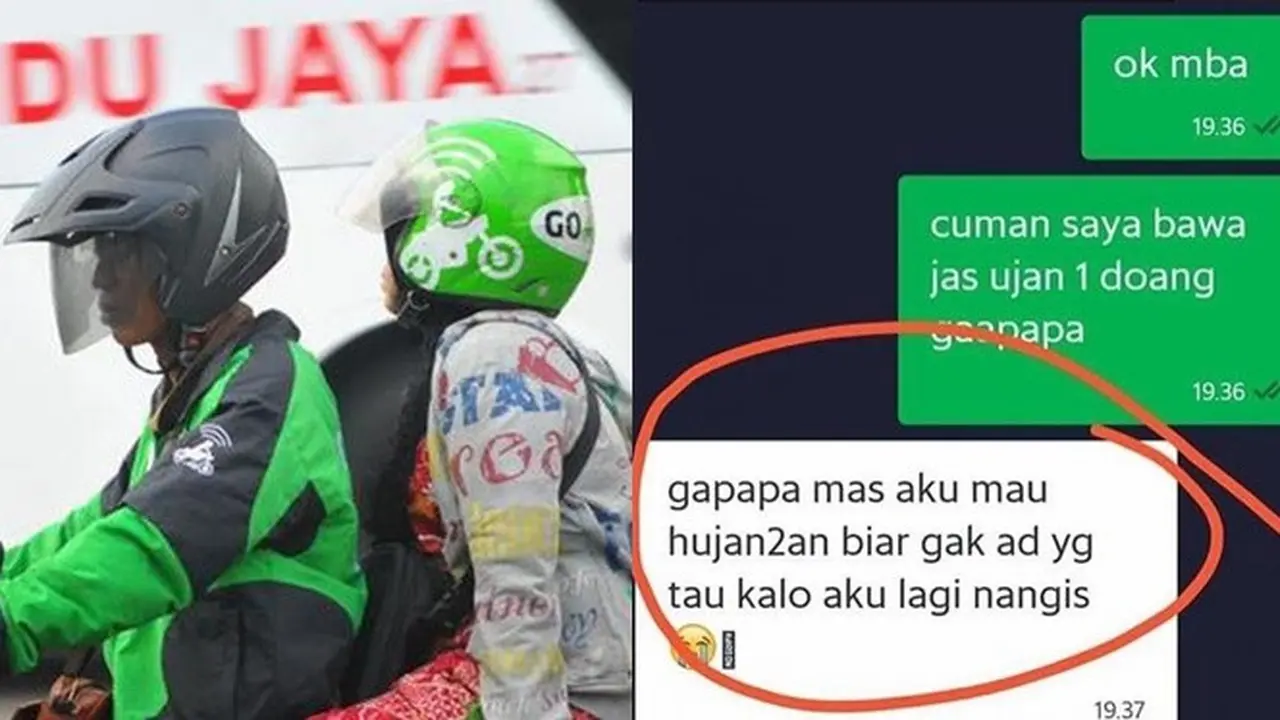 6 Momen Kocak Ojek Online saat Musim Hujan Ini Bikin Geleng Kepala