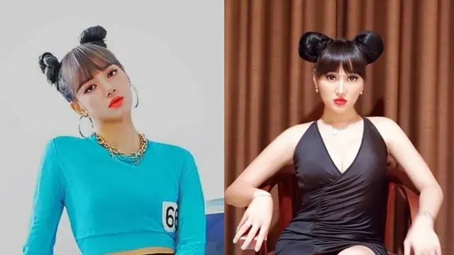 Gaya Lucinta Luna Mirip BLACKPINK (sumber: instagram/lucintaluna/lalalalisa_m)