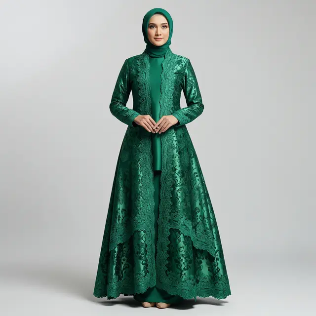 Model Gamis Batik Brokat Warna Bold (Gemini AI)