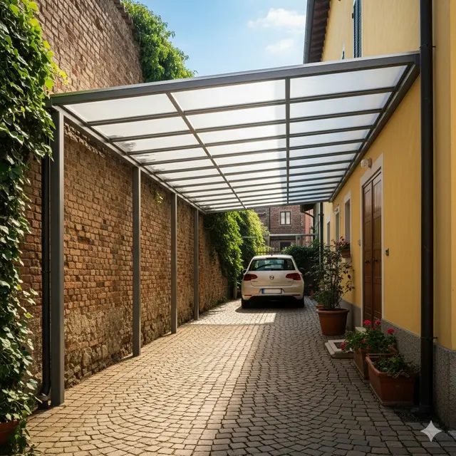 Inspirasi Carport Rumah di Gang Sempit dengan Baja Ringan