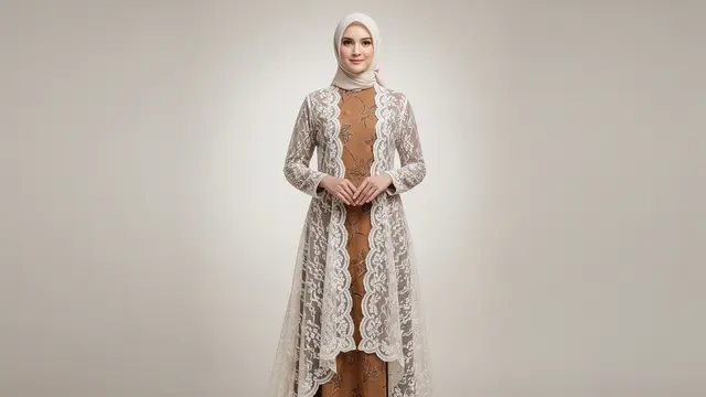 Gamis Batik Brokat Full Layer
