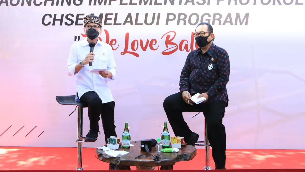 Menteri Wishnutama bersama Wagub Bali, Tjok Ace