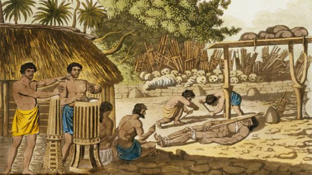 Ilustrasi ritual pengorbanan manusia (Foto: Stapleton Collection/Corbis).