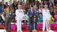 Presiden Jokowi menyampaikan pidato dalam upacara peringatan HUT ke-78 TNI di Monas, Jakarta, Kamis (10/5/2023). (Youtube Sekretariat Presiden)