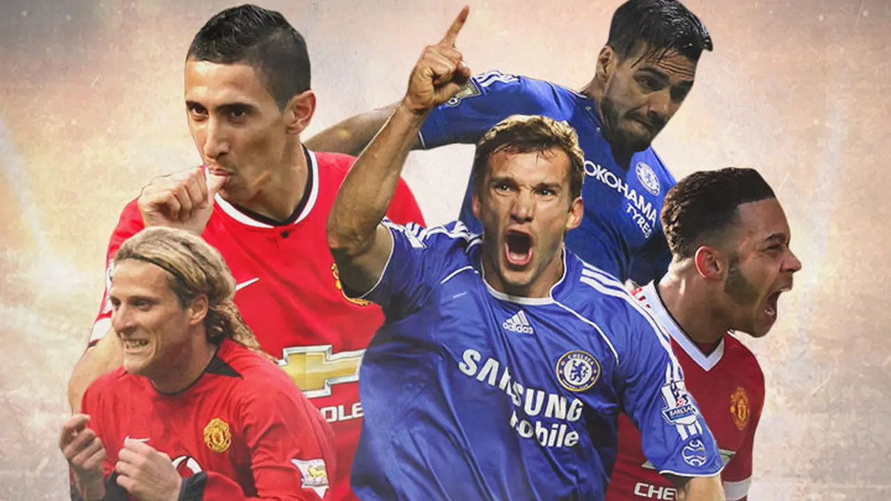 Premier League - Ilustrasi Pemain Chelsea dan Manchester United
