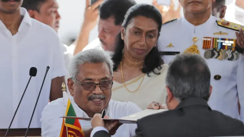 Presiden Sri Lanka Gotabaya Rajapaksa. (AP Photo/Eranga Jayawardena, File)