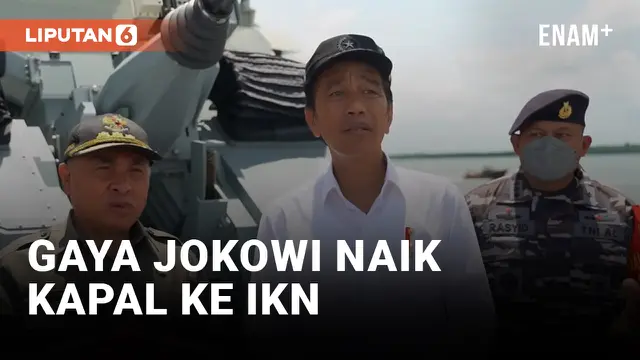 Gaya Jokowi Naik Kapal ke IKN