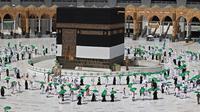 6 Foto Ibadah Haji 2021 di Masa Pandemi Covid-19, Ketat Terapkan Protokol Kesehatan (sumber: Fayez Nureldine/AFP)