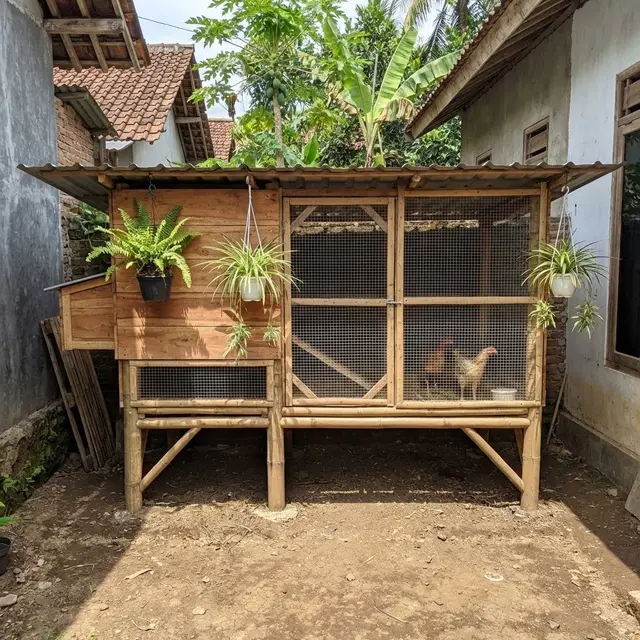 Kandang Ayam Panggung Tahan Banjir untuk Halaman Sempit