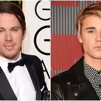 Di ajang tahunan bergengsi Golden Globe Awards 2016, Channing Tatum menjadi pusat perhatian lantaran gaya rambut poni lemparnya yang disebut-sebut mirip dengan poni khas Justin Bieber.  (AFP/Bintang.com)